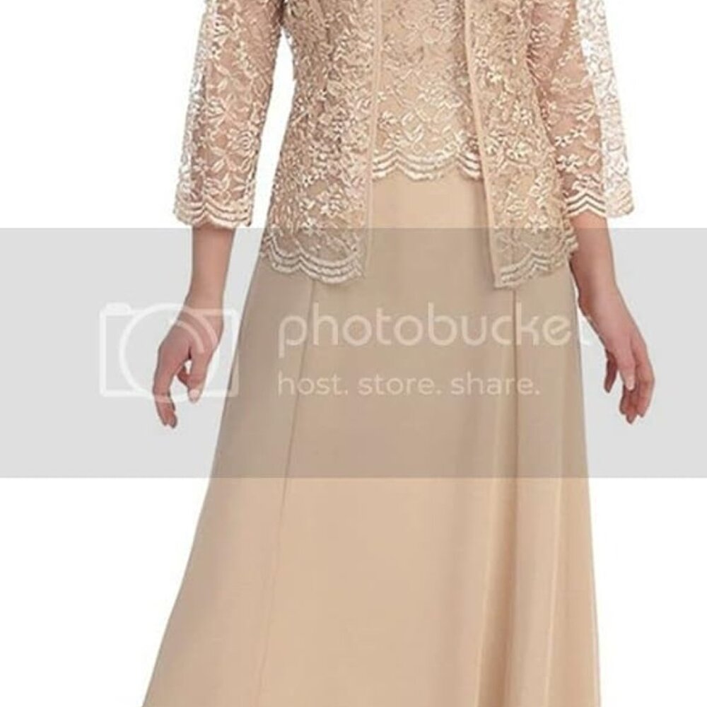 H.S.D Womens lace Mother of the bride formal gown with lace jacket